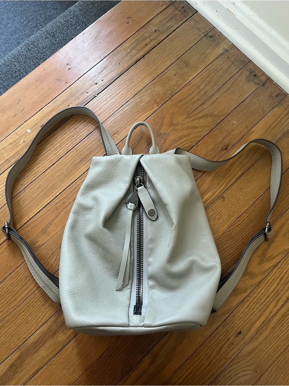 Aimee Kestenberg Tamitha leather backpack bag in elephant grey